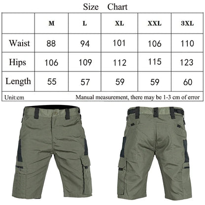 2024 Summer Men's Tactical Casual Shorts Waterproof Cargo Shorts Multi-pocket Quick Dry Wear-resistant Outdoor Training Overalls