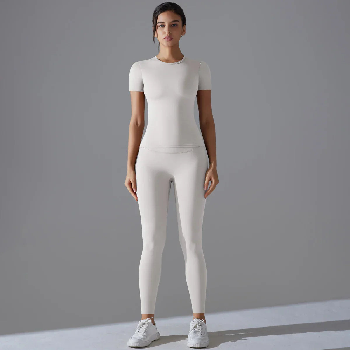 Quick-Drying Gym Leggings Set Yoga Suit Sports Set Sleeve Breathable Stretchy GYM Yoga Slim Fitness Active Top Tight Yoga Pant