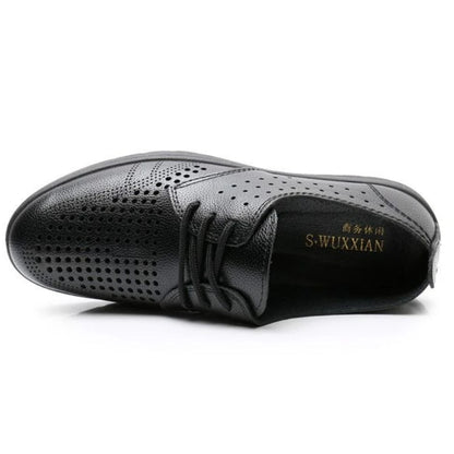 2026 Summer Men Sandals Business Casual Leather Hollow Out Shoes Breathable Soft Sole Clogs Fashion Comfortable Outdoor Slides