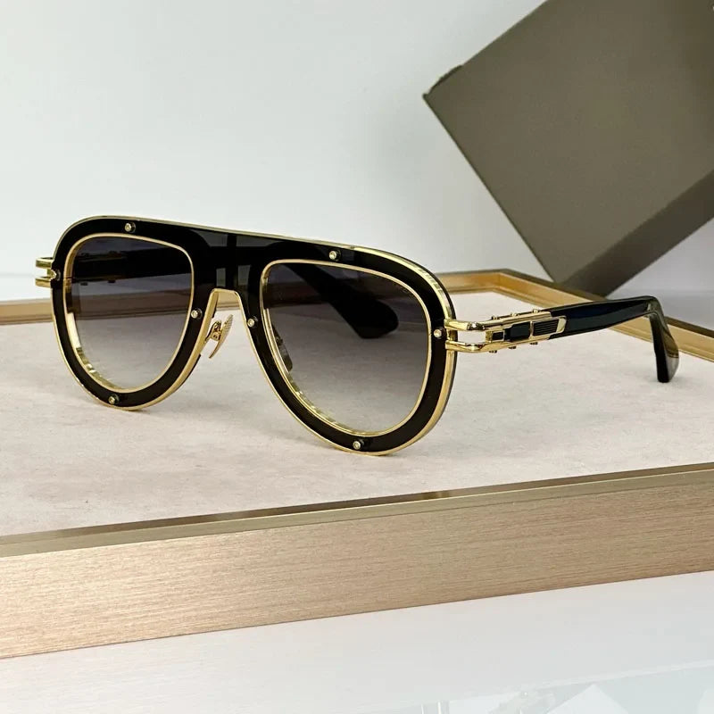 Luxury Classical Limited Edition Sunglasses Frame Oval Alloy Acetate High Quality for Men Women Uv400 for Prescription with Case