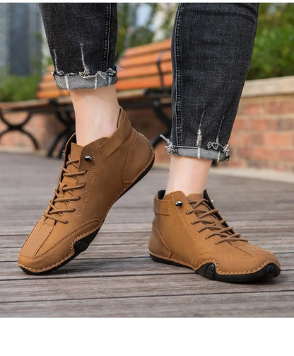 Stylish High-top Octopus Boots Men's Casual Booties Designer Soft Flats Breathable Moccasins Flats Drive Shoes Leather Sneakers