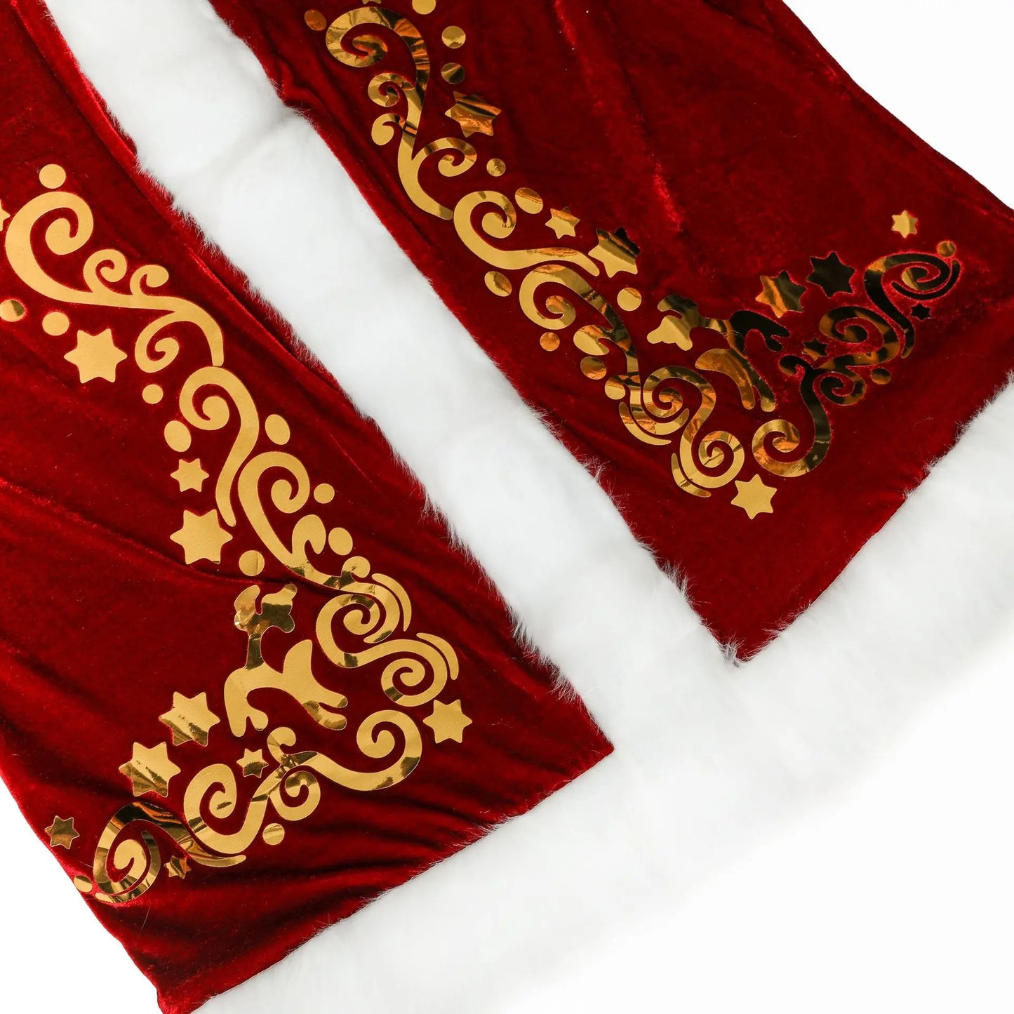 2024 New Man Santa Claus Suit Adult Christmas Cosplay Costume Red Deluxe Velvet Fancy 8pcs Set Xmas Party Family Costume Outfits
