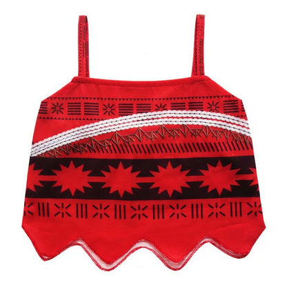 Princess Vaiana Fantasy Children Cosplay Moana Summer Girls Carnival Dress Kids Clothes Set Party Christmas Moana Costume