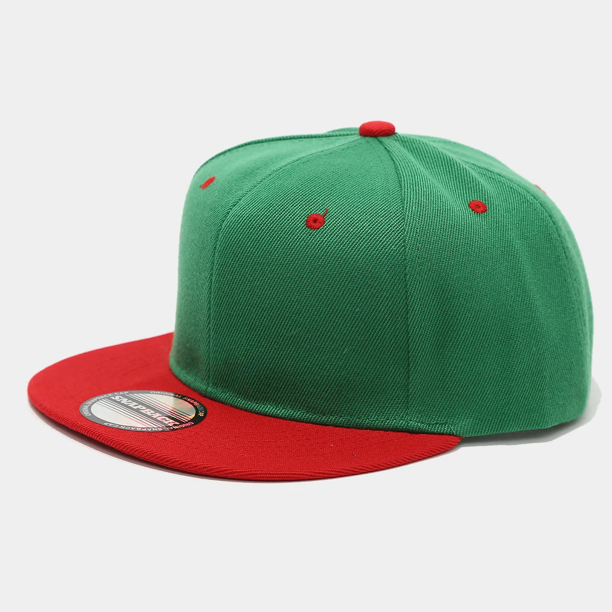 Blank Two Tone Snapback Cap Men Women Flat Brim Baseball Hat Color Block Hip Hop Streetwear Adjustable Plain Bboy Caps