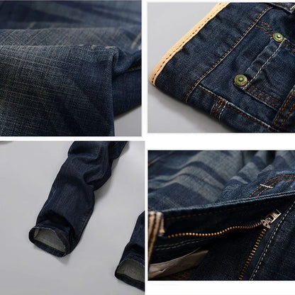 2026 New Men's Jean Spring Autumn Straight Trendy Pants Casual Denim Trousers Men Classic slim Stretch Jeans Fashion