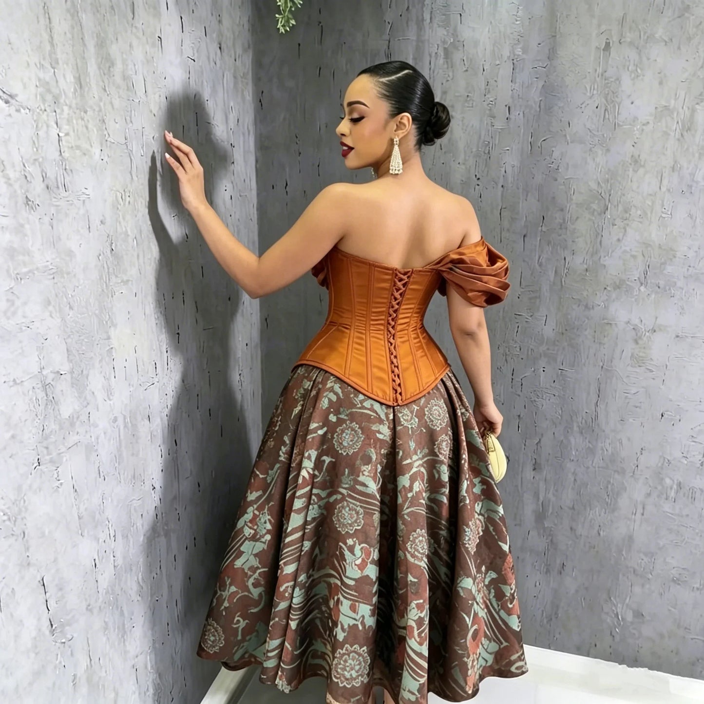 Aso Ebi A-line Corset Prom Dress Elegant 3D Folded African Women's Formal Occasion Dress Birthday Party Gown Customization