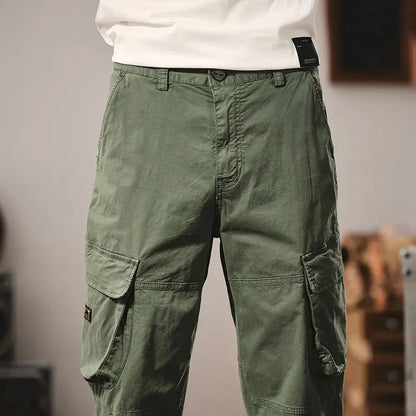 Men Fashion Military Cargo Pants Regualr Straight Fit Cotton Camouflage Green Black Grey Color Trousers W9202
