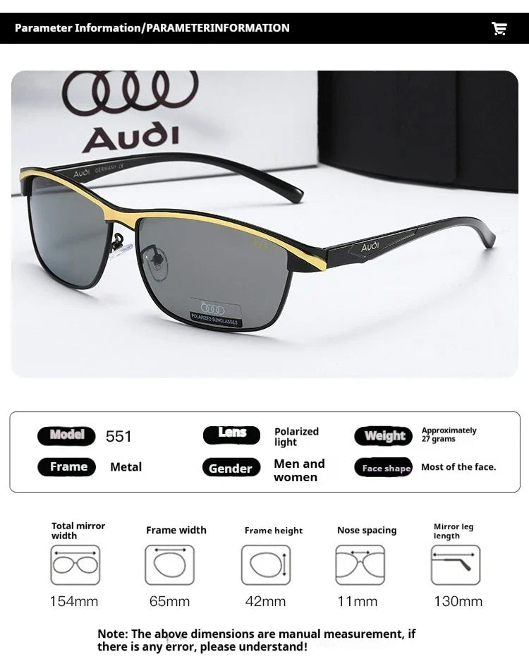 Luxury brands AUDI Sunglasses for Men Polarized Sun Glassesn UV400 Driving Motorcycle Outdoor Cycling Glasses AntiGlare Lens 551