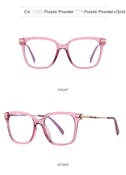 Women's  Reading Glasses Anti Blue Light Geometric Pink Frame Myopia Astigmatism Prescription Glasses  Women  PFD2129