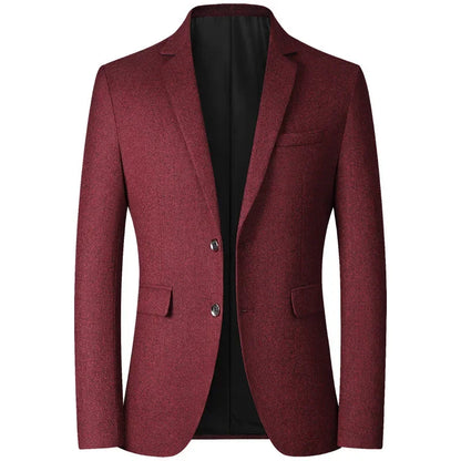 Brand Business Casual Jackets for Men Spring and Autumn Solid Color Turn-Down Collar Suits Blazer 2026 Wedding Blazer Men