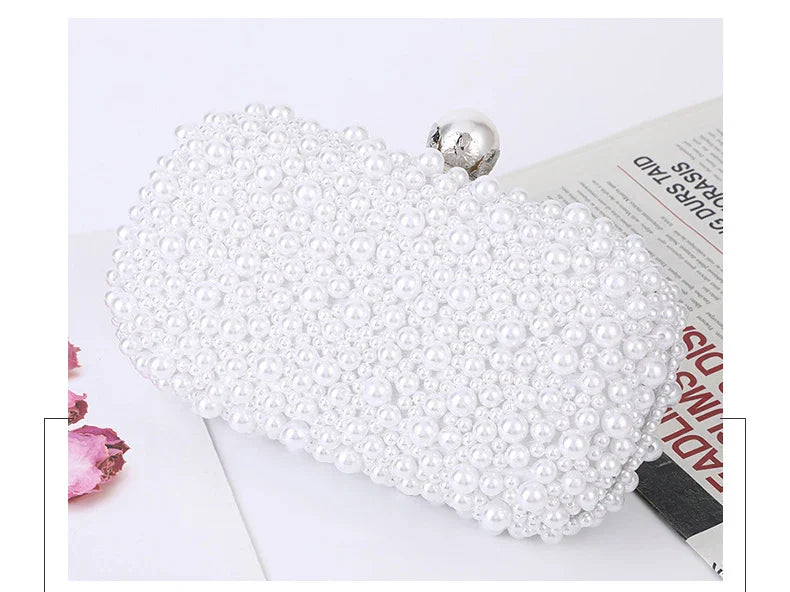 Luxury Wedding Evening Dress Bag Chain Shoulder Bag Women's Pearl Wallet Women's Party Handbag Fashion Designer Brand Purse