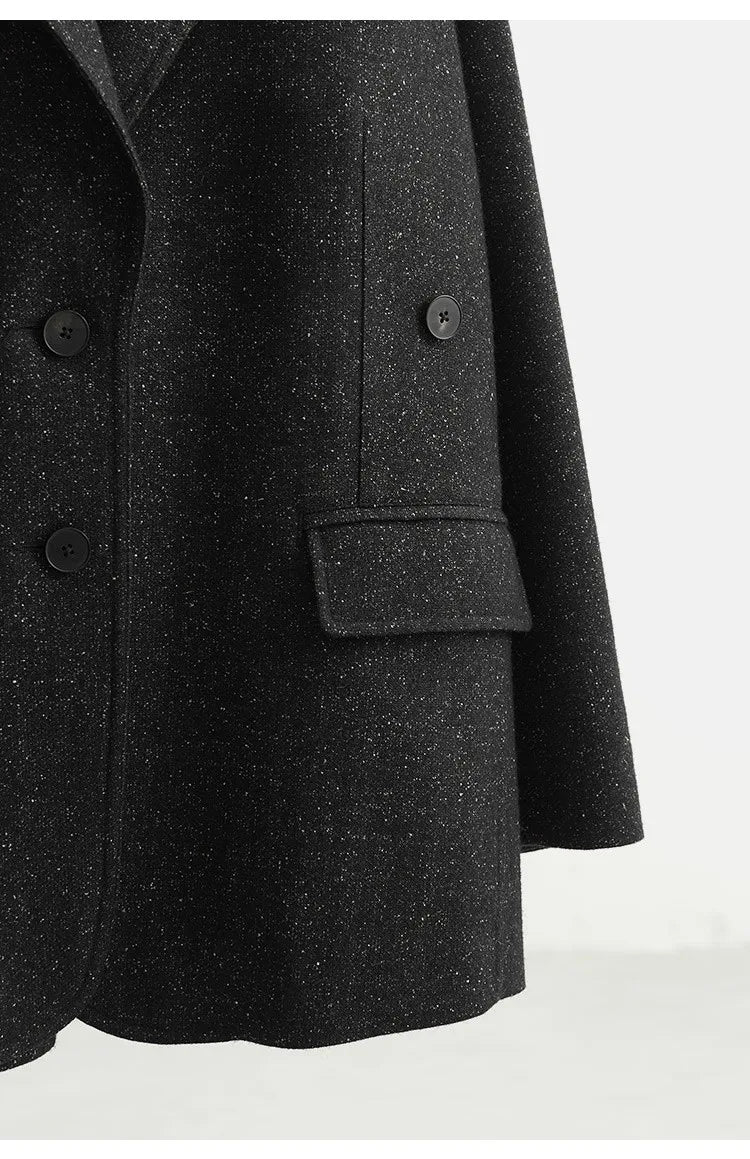 Tweed Fabric! Women's New 2025 Woolen Tweed Blazer, Long-Sleeved Slim-Fit Suit