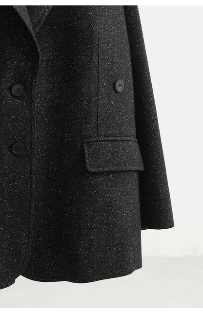 Tweed Fabric! Women's New 2025 Woolen Tweed Blazer, Long-Sleeved Slim-Fit Suit