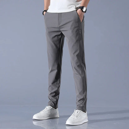 2026 Spring Summer Men's Ice Silk Golf Casual Slim Straight Thin Trousers Male Fashion Stretch Breathable Jogging 28-38