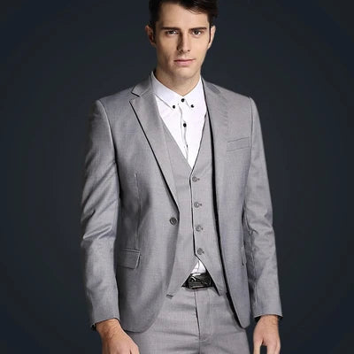 Blazers Pants Vest New Fashion Men Business Casual Suits / Male Solid Color Three Piece Sets Jacket Coat Trousers Waistcoat