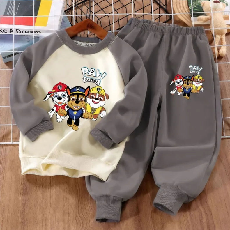 Print Kids Sport Clothes Sets Spring Fall Boys Spliced Sweatshirt 2-piece Suit Kids O Neck Hoodies  Trousers 2pcs Set
