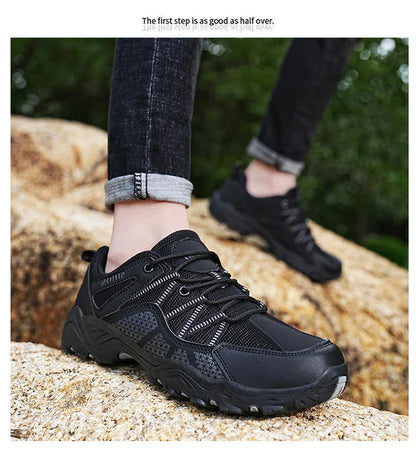 Brand Hiking Shoes Men Mesh Breathable Travel Shoe Outdoor Waterproof Hunting Fishing Shoes Mountain Off-Road Riding Sports Shoe