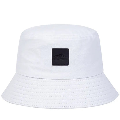 Unisex New York Leather Label Personality Bucket Hats Fishermen Caps Outdoor Casual Cap Sunscreen Hat