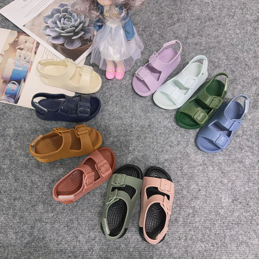 Fashion Popular Solid Color Children's Beach Sandals Trendy Design Kids Girl Boy Casual Flat Casual Shoes Summer Kids Sandal
