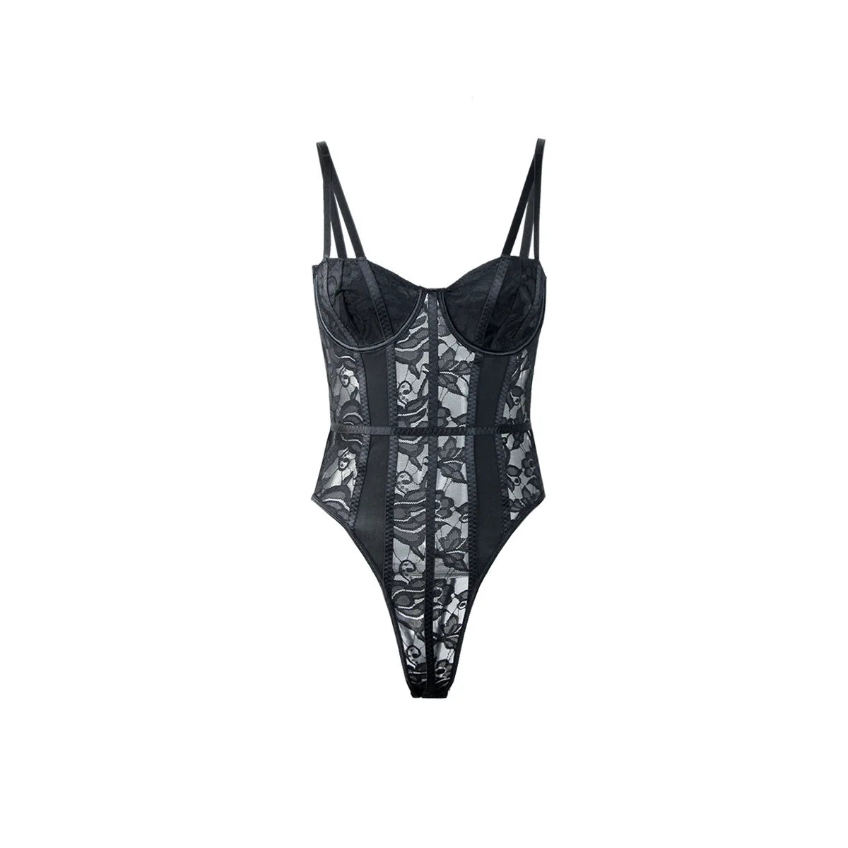 Sexy Lace Bodysuit for Women Bodies Elegant Women's Top 2025 New Summer Solid Bodycon Ribbed Bodysuits