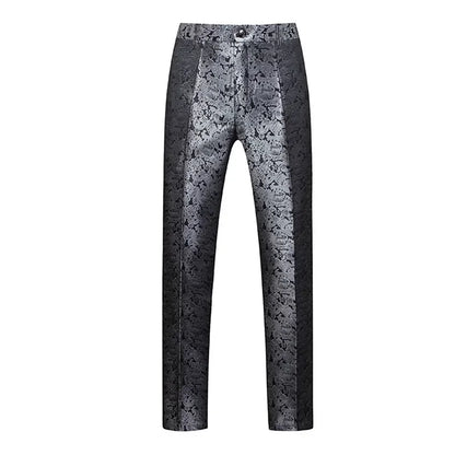 Blue Men's Suit Trousers, Jacquard Fabric Pants, Wedding Party Dress Pant, Asian Size M-5XL 6XL, Pantalones Hombre