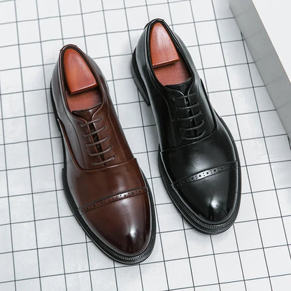 Luxury Men's Platform Leather Oxford Formal Leather Shoes Men Fashion Trend Handmade Men's Moccasins Casual Mens Hot Sale Shoes