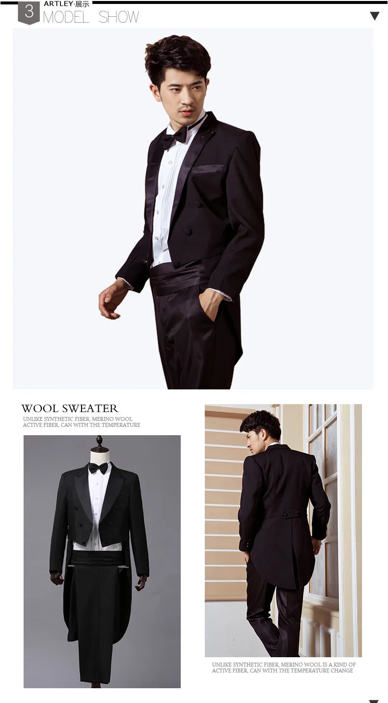 2024  Bent Flower Red/black /white Men's Dress Tuxedo Set Two-pieces,magician's Stage Performance, Conductor's Blazer Jacket