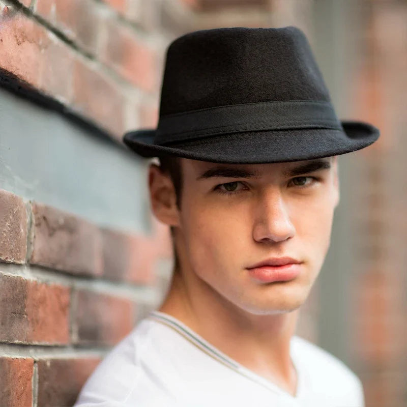 Winter Solid Fedoras For Men Top Jazz Hat Adult Bowler Hats Classic Version Chapeau Hats