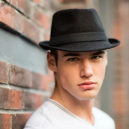 Winter Solid Fedoras For Men Top Jazz Hat Adult Bowler Hats Classic Version Chapeau Hats