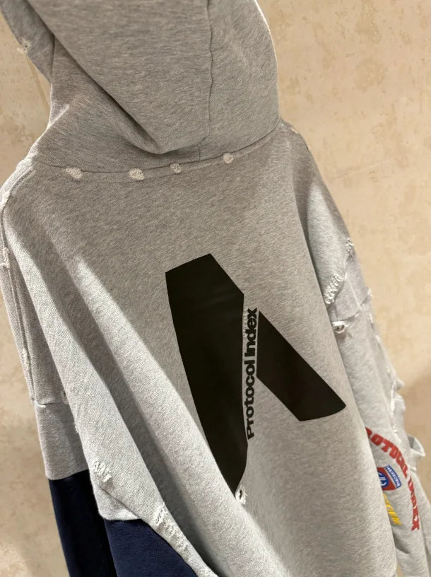 2026 Patchwork ARMY Vintage Damaged Cardigan Pullover Men Women Best Quality Hoodie