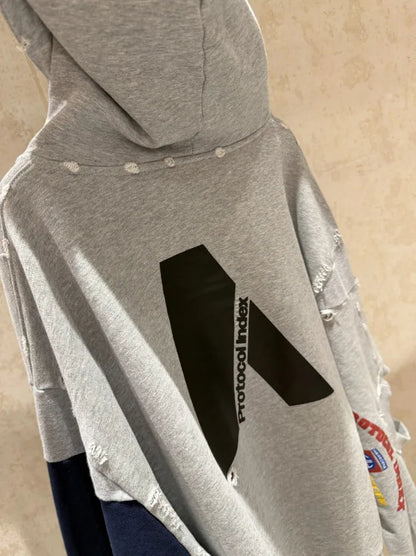 2026 Patchwork ARMY Vintage Damaged Cardigan Pullover Men Women Best Quality Hoodie