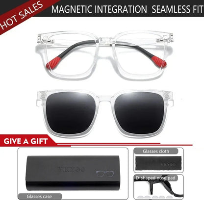 NEW IN Magnetic Clip on Optical Myopia Glasses For Men Women Polarized Sunglasses Prescription Reading Glasses TJ2190