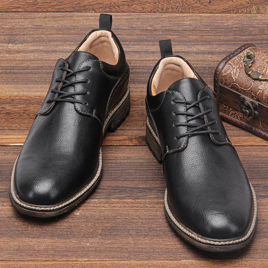 Size 40-46 Men's Casual Leather Shoes Comfortable Fashion Brand Derby Shoes