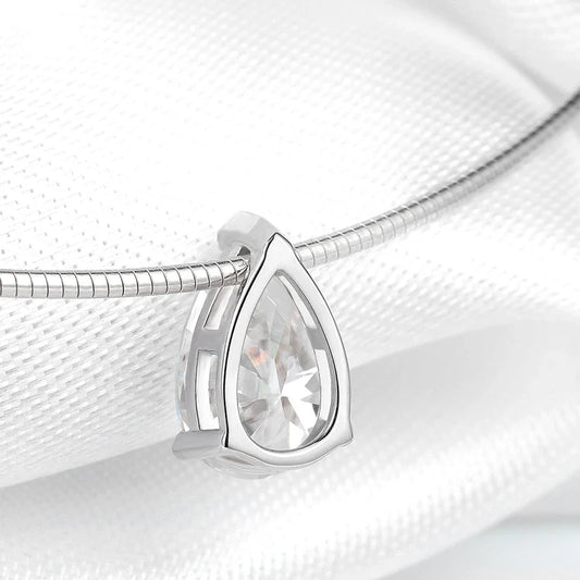 Pear Cut 3-5CT 100% Real Moissanite Necklace for Women Luxury Jewelry 1.5mm Chain Pendant 925 Sterling Silver Plated 18K