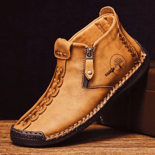 2026 New Style Comfortable Loafers Fashion Ethnic Style Casual Shoes Men's Slip-on Spring Breathable Boots Plus Size Ankle Boots