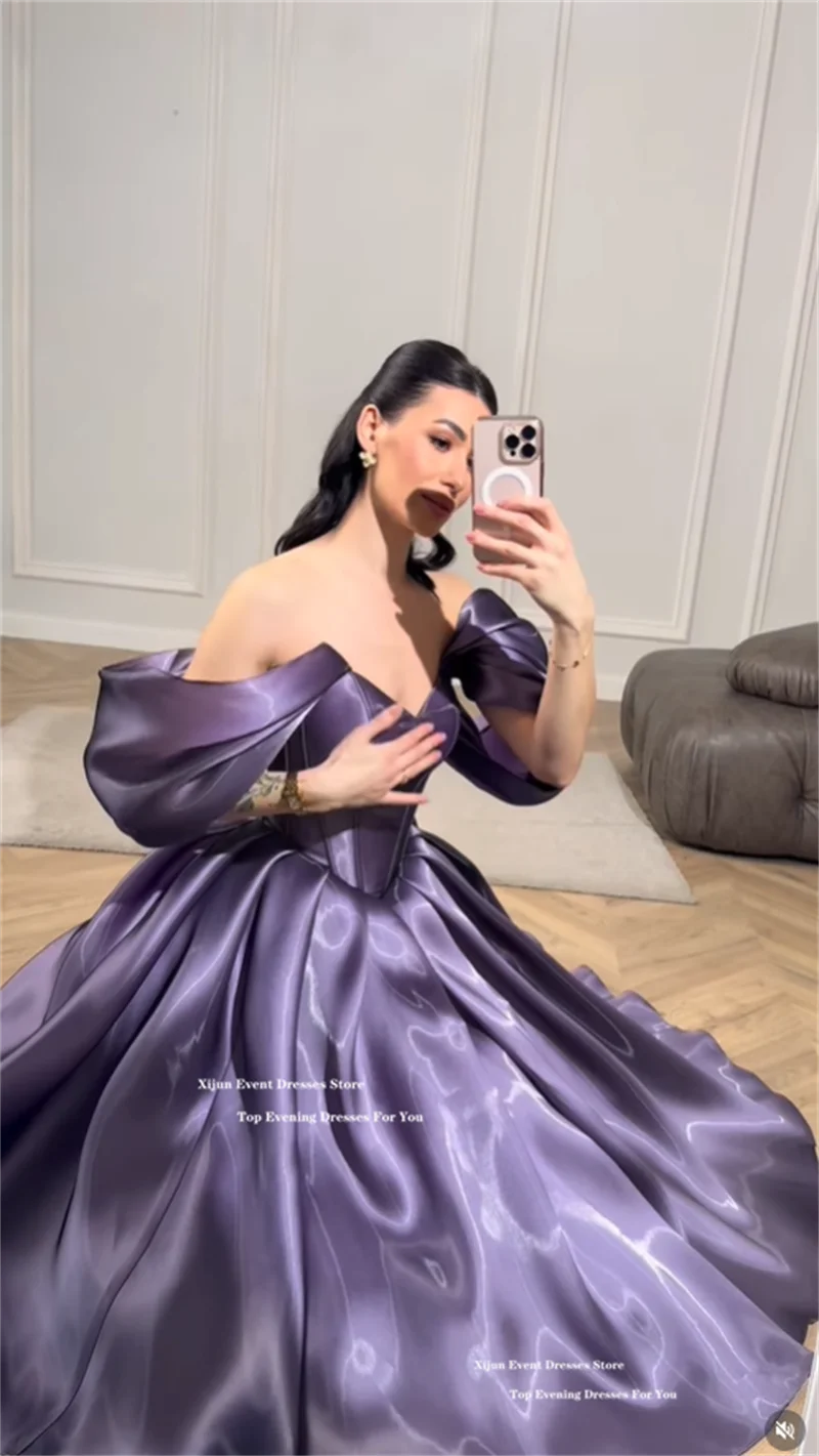 Modern Lilac Evening Dresses Off The Shoulder Sweetheart Prom Dress A-Line Formal Birthday Party Dresses 2026 Customized