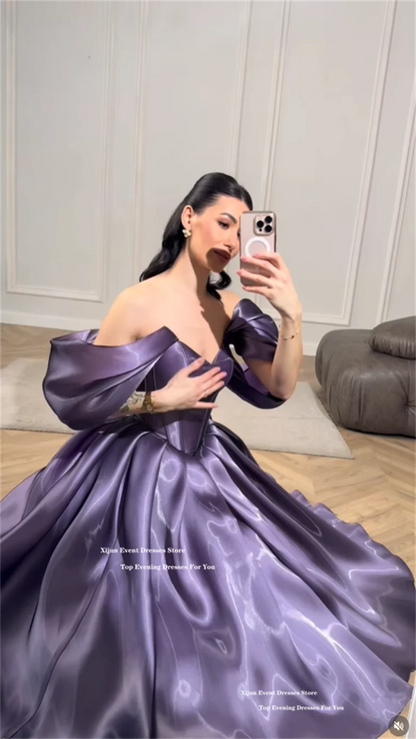 Modern Lilac Evening Dresses Off The Shoulder Sweetheart Prom Dress A-Line Formal Birthday Party Dresses 2026 Customized