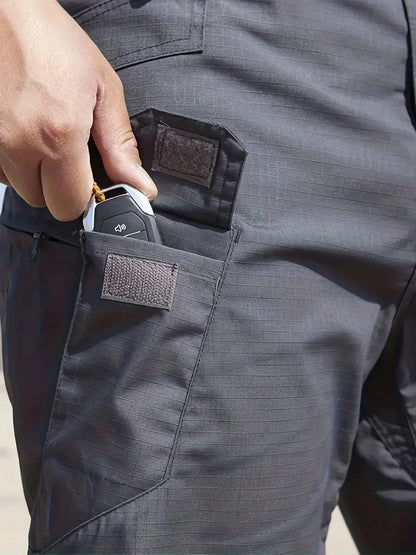 Plus Size Men's Thin Cargo Pants With Side Pockets For Spring Summer Tactical Oversized Loose Punk Pants Big And Tall Guys