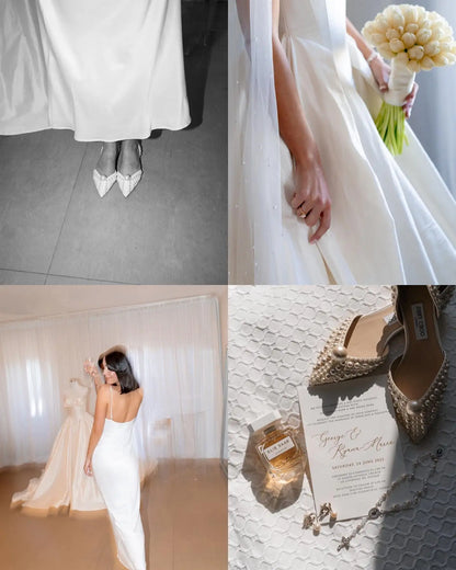 Elegant Sweetheart Off White Satin Wedding Dress for Women Luxury Long Train Corset Simple Bride Dress SW010