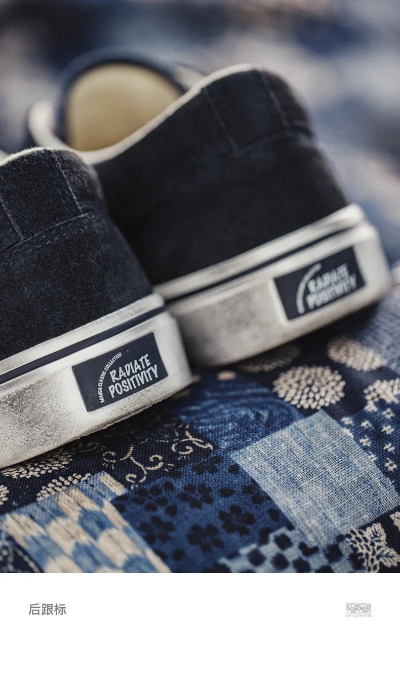 Japanese Retro Printing Canvas Shoes for Men Designer Brand Ancient Cloth Board Shoes Low Top for Lovers Women