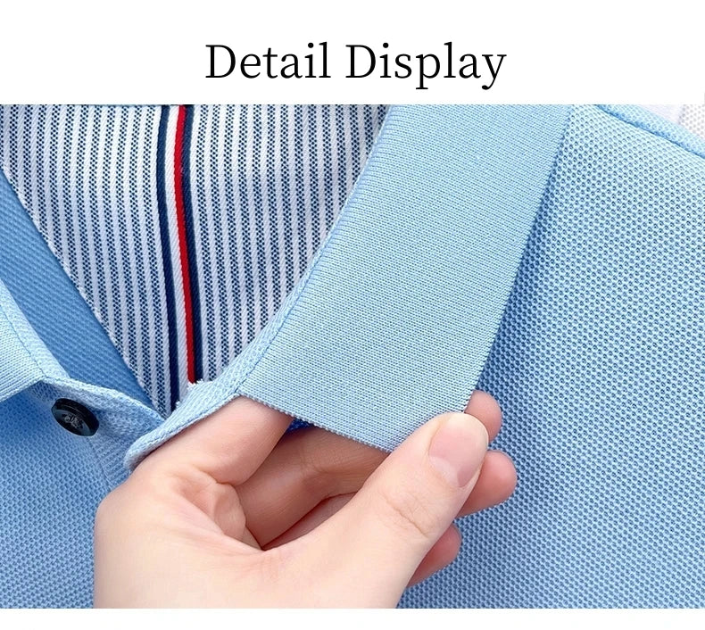 100% pure cotton short sleeve polo shirt summer new breathable men's T-shirt high-end brand Paul Pony embroidered business top