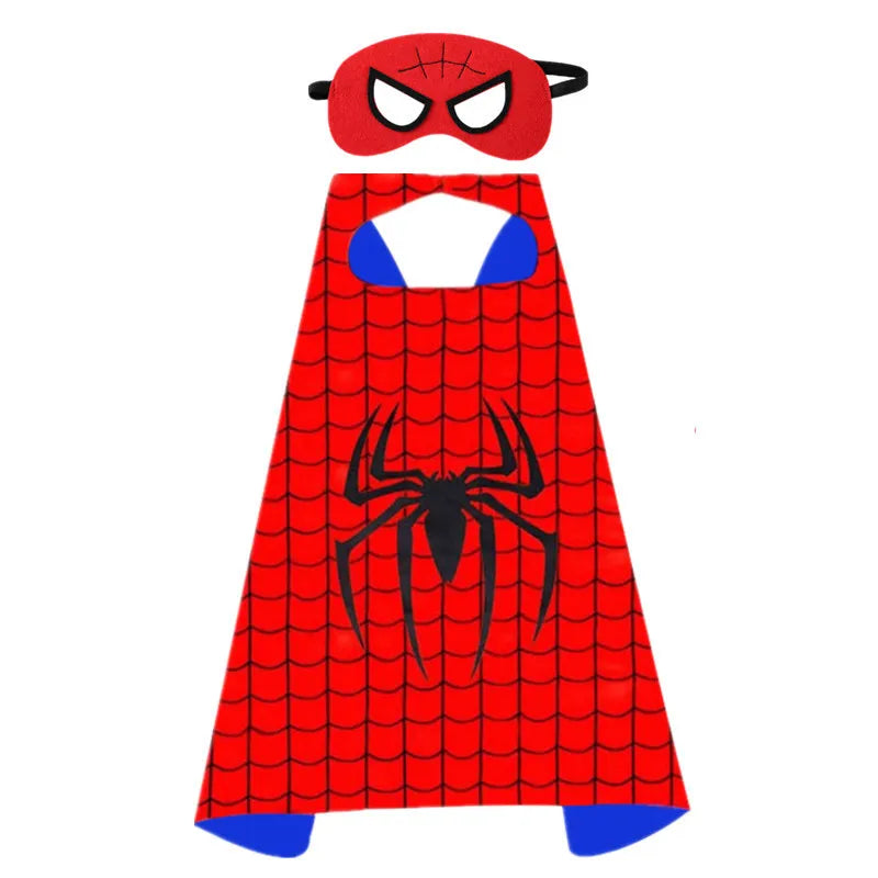 3-12Y Kids Superhero Cosplay Capes Kids Cartoon Bracelet Toys Movie Characters Costume Halloween Christmas Party Dress Up Gift