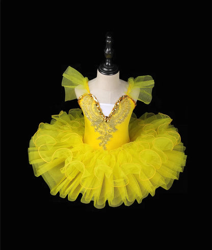 Summer Stage Ballet Dance Dress Girls Performance Tutu Kids Clothes Vestido Girl Mesh Princess Dress for Children's Day