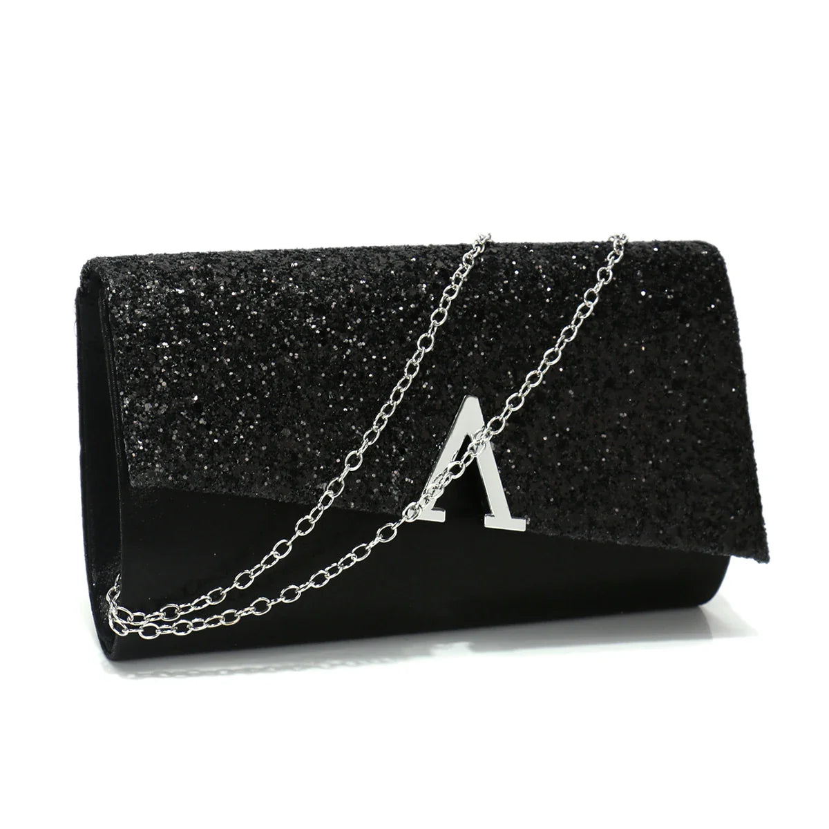 V Design Metal Chain Glamorous Design Evening Bags Envelope Shaped Sequins Handbags For Prom Dinner Wedding Banquet Purse