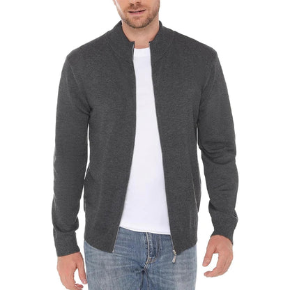 Men's Zipper SweatCoats Casual Cardigan Sweaters Stand Cold Blouse Knitwear Winter Outdoor Jumper Warm Streetwear