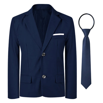 Kids Blazer Boys Easter Outfit Wedding Suit Formal Solid Jacket Teenager Gentleman Birthday Party Gift Performance Clothing Set