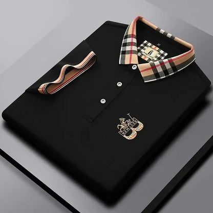Men's short sleeved luxury brand POLO shirt summer new jacquard design fashionable classic golf top soft breathable T-shirt