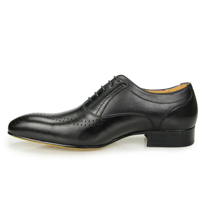 Leather Shoes Men's Pointed Toe Four Seasons Leather Shoes Business Formal Shoes Patent Bright Leather Low-top Shoes Black