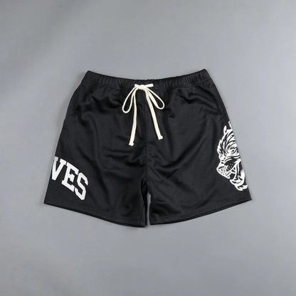 Mens Summer Streetwear Sports Casual Motorcycle Shorts Gym Fitness Mesh Quick Dry Running Beach Basketball Jogger Short Pants
