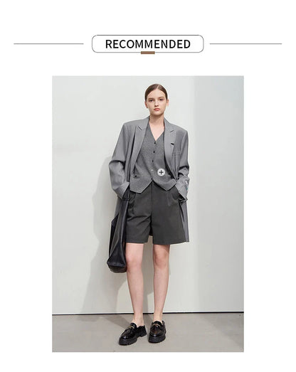 Minimalist Women's Jacket 2025 Autumn New Solid Color Commuter Loose Straight Women's Long Sleeve Top Long Blazer 12541154